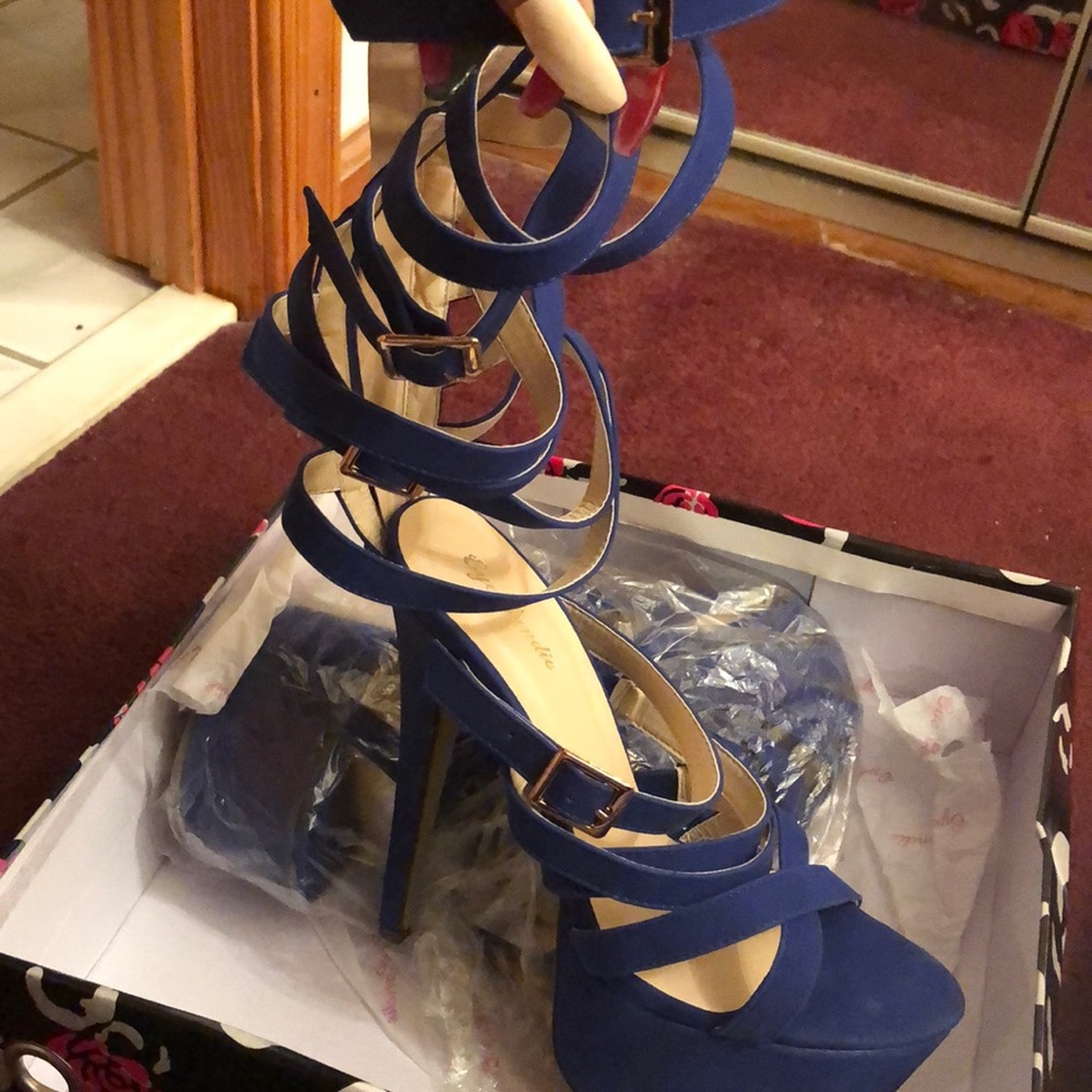 Royal blue stilettos